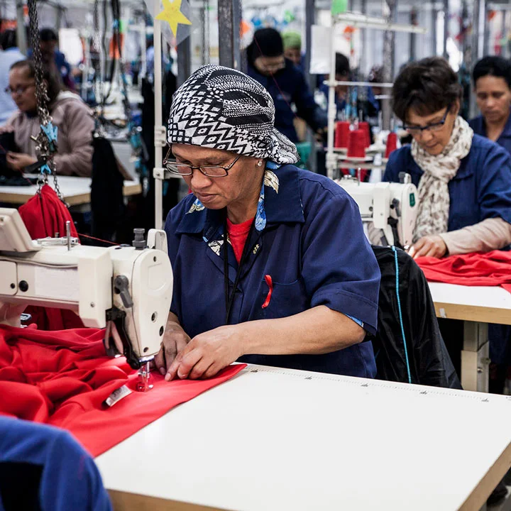 Latina seamstresses working in a factory